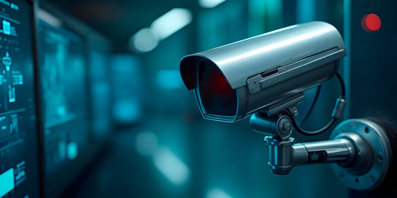 CCTV security camera monitoring system in a modern surveillance control room